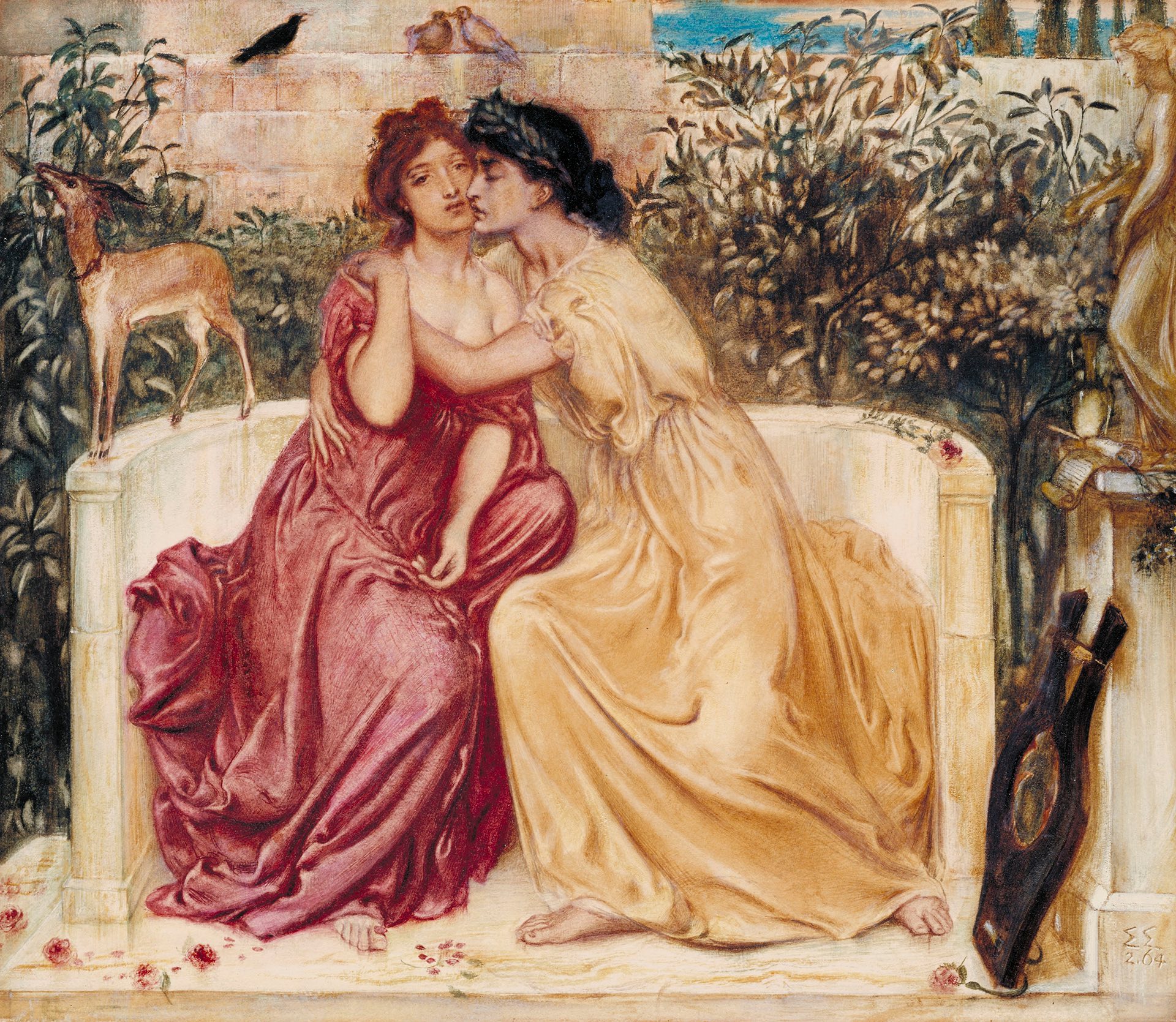 Simeon Solomon. &laquo;Sappho and Erinna in a Garden at Mytilene&raquo;, 1864