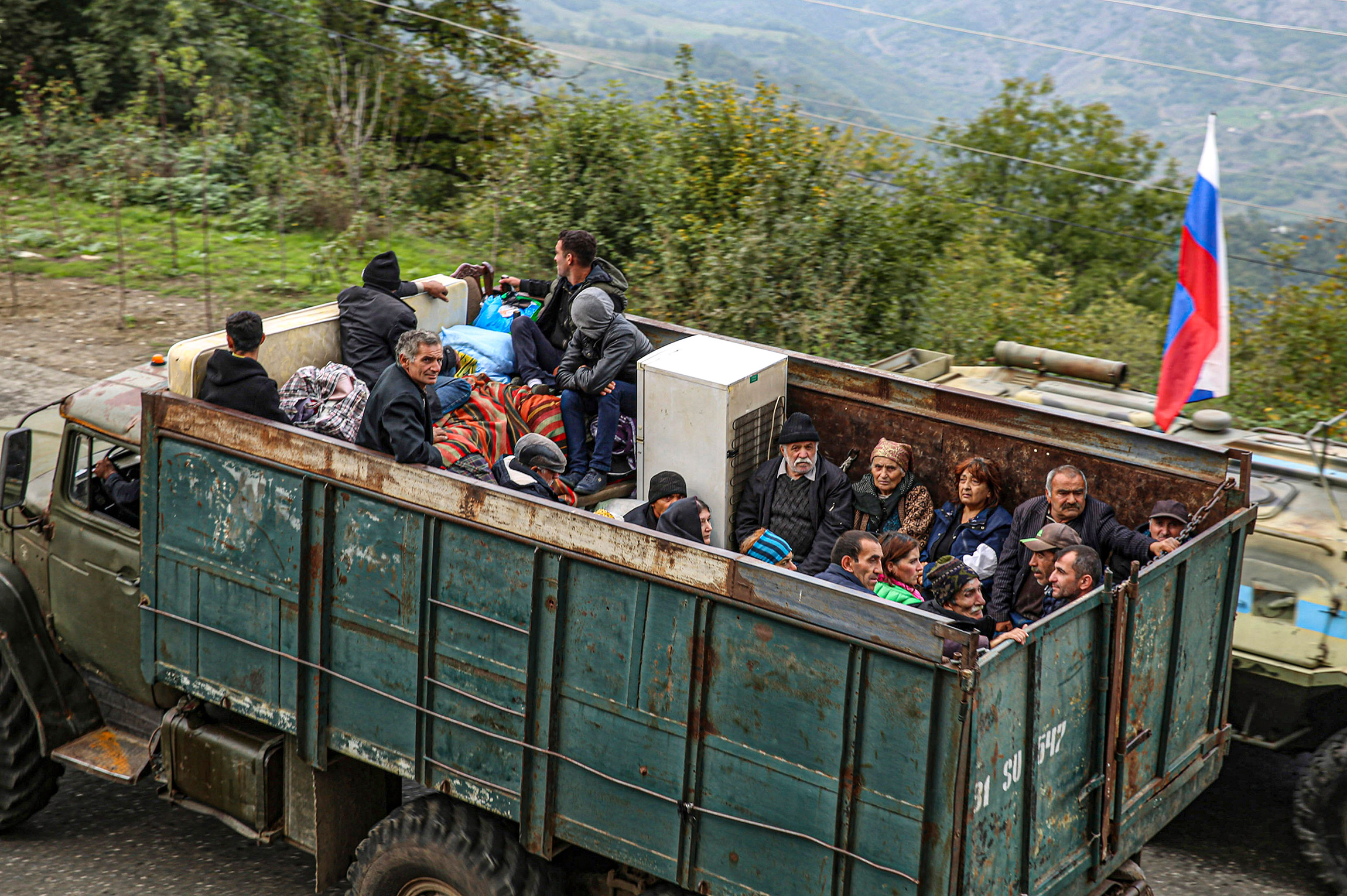 Беженцы из Нагорного Карабаха в районе города Лачин, 26 сентября.
&nbsp;