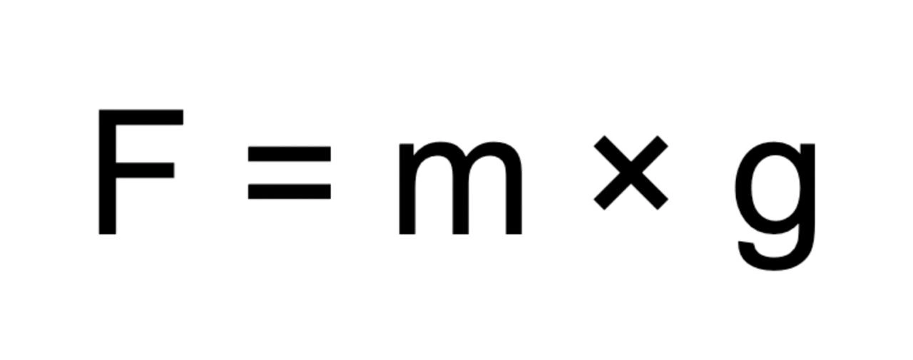 Формула силы тяжести