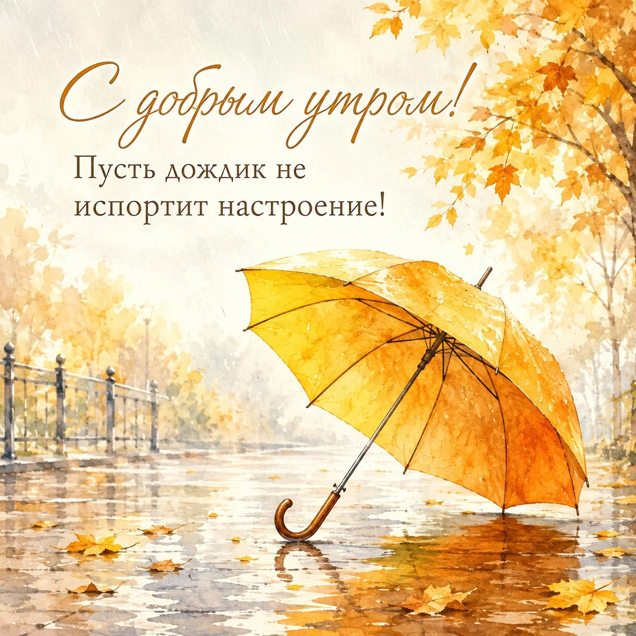 Осенняя открытка с добрым утром