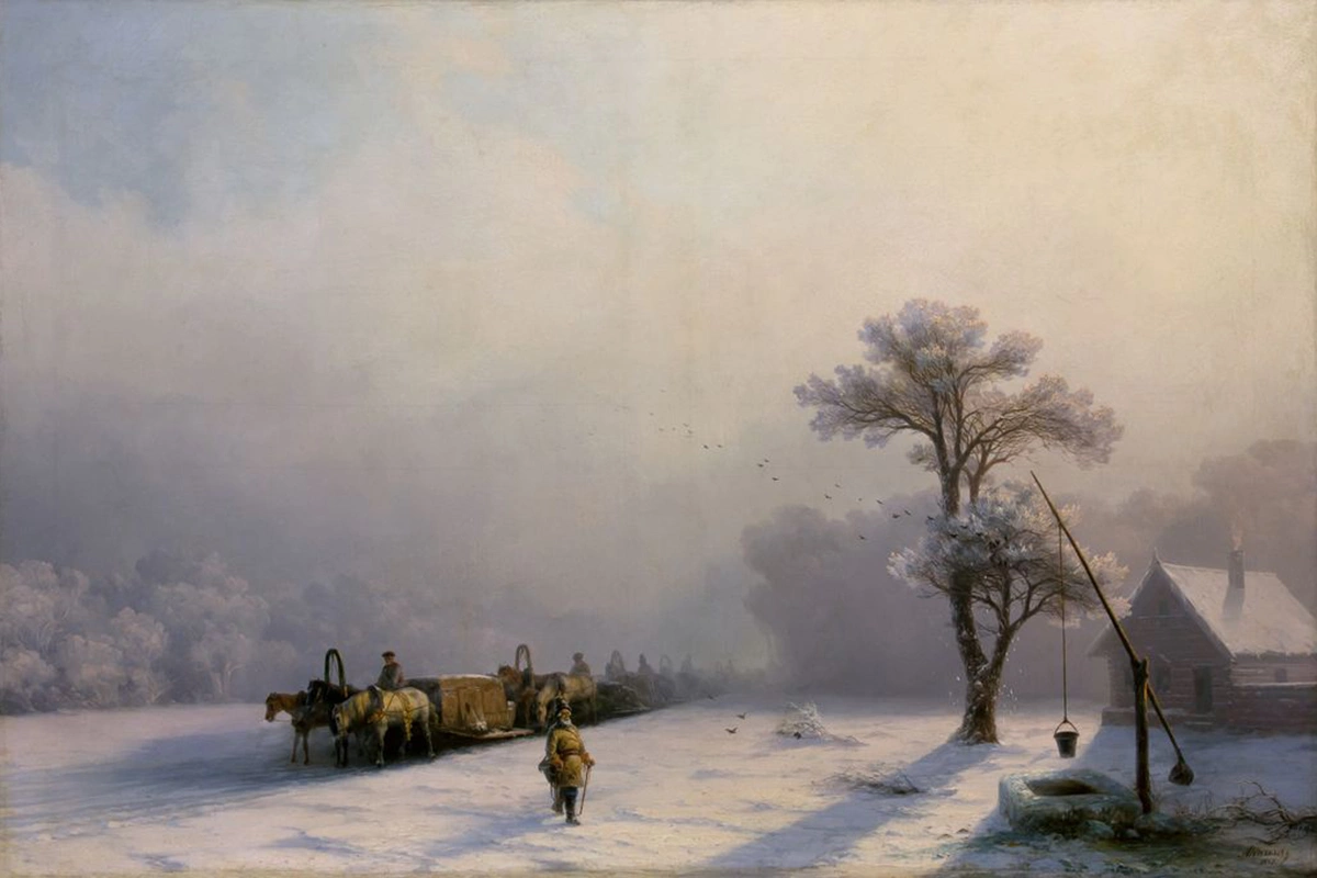Иван Айвазовский, «Зимний обоз в пути» (1857)