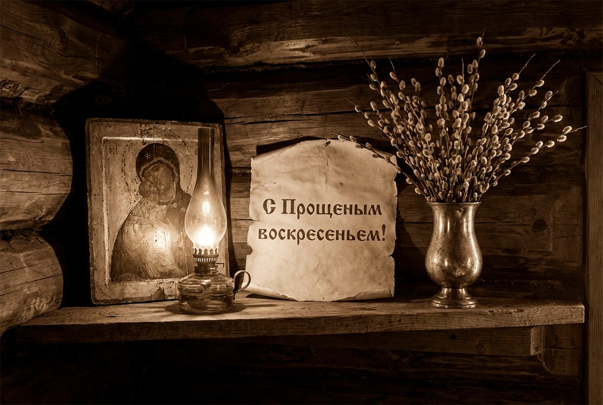Открытки с Прощеным воскресеньем в 2026 году. Старинные и трогательные