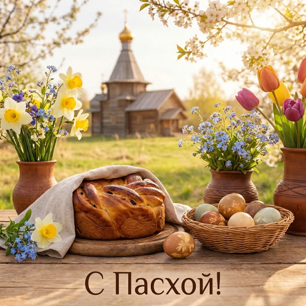Открытки с Пасхой-2026 для родных и близких