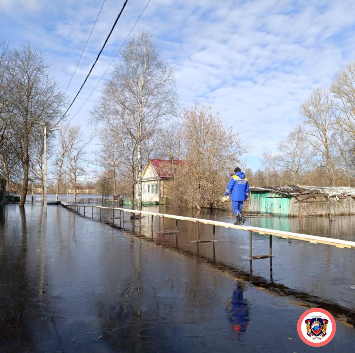 В Ленобласти из-за паводка спасатели работают круглосуточно. Фото — РБК