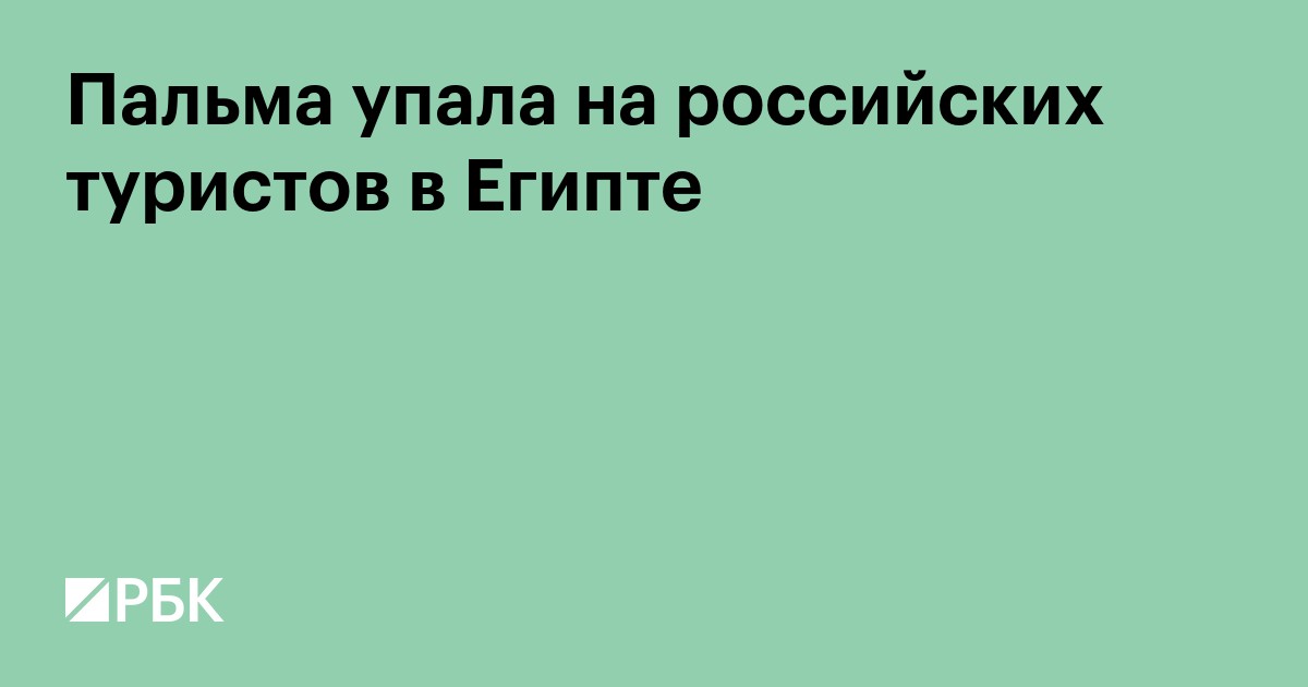 Пальма упала на лежаки с российскими туристами в Египте