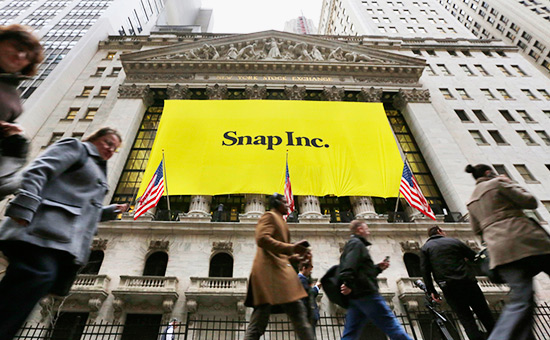 Во время IPO компании Snap на&nbsp;Нью-Йоркской фондовой бирже


