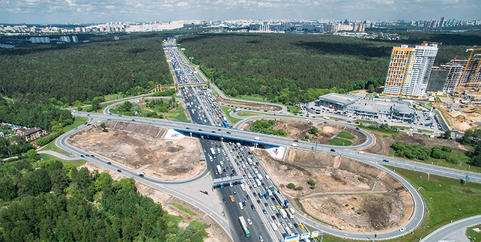 Вид на развязку МКАД с Рублевским шоссе