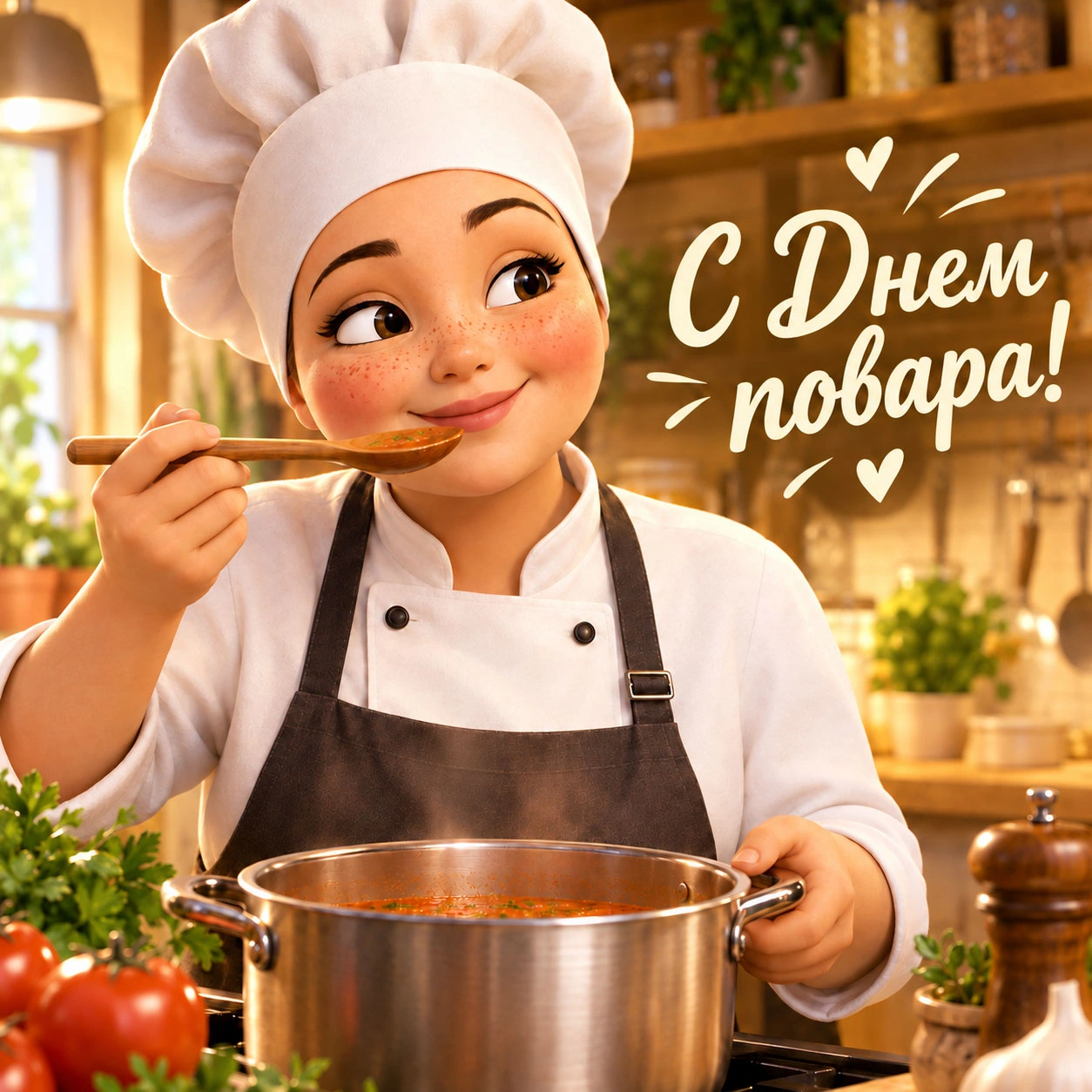 Открытка ко Дню повара женщине