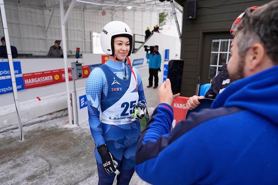 Дарья Олесик после финиша квалификационного заезда на этапе Кубка мира в Лейк-Плэсиде, США, 18&nbsp;декабря 2025 года