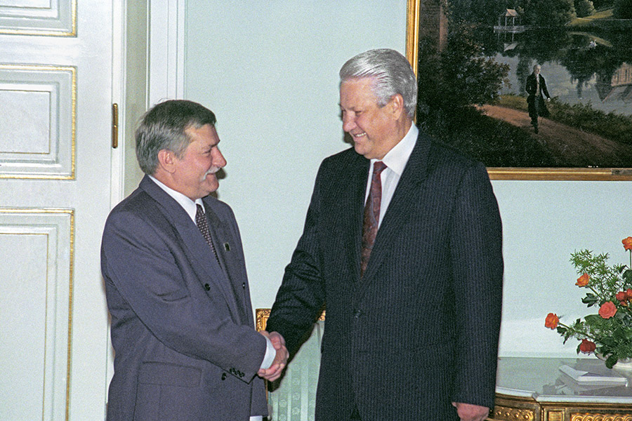Борис Ельцин и Лех Валенса