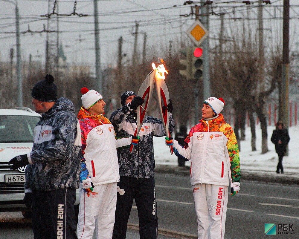 Прибытие олимпийского огня в Казань