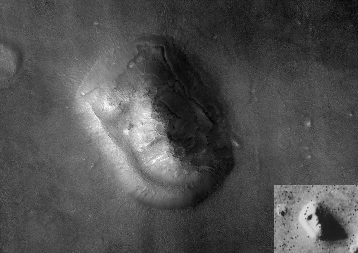 Фотоснимок того же самого места, опубликованный НАСА в 2001 году, подтвердил, что виной всему небольшое разрешение предыдущего фото, и никакого лица на Марсе нет.