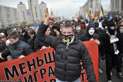 Шествие националистов "Русский марш" в Москве