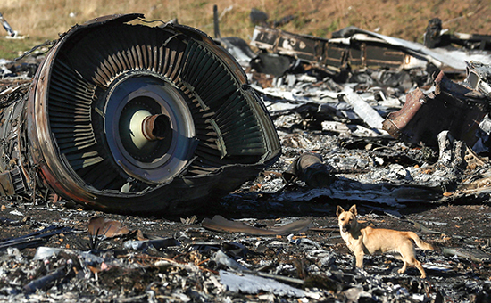 Обломки пассажирского самолета "Малайзийских авиалиний" Boeing 777, разбившегося 17 июля в районе села Грабово