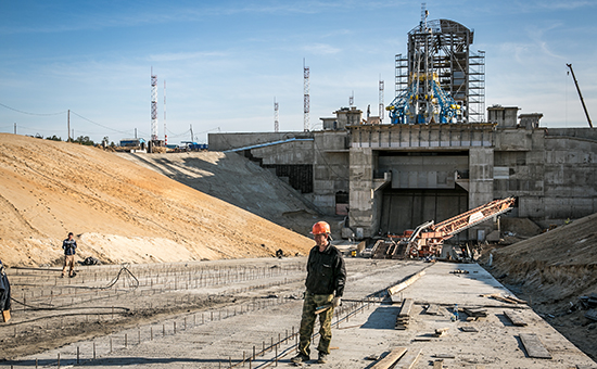 Вид на&nbsp;стартовый комплекс космодрома Восточный