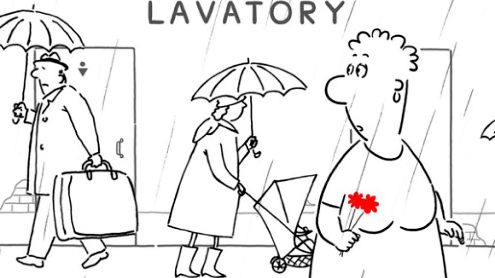 Кадр из анимационного фильма «Уборная история – любовная история»