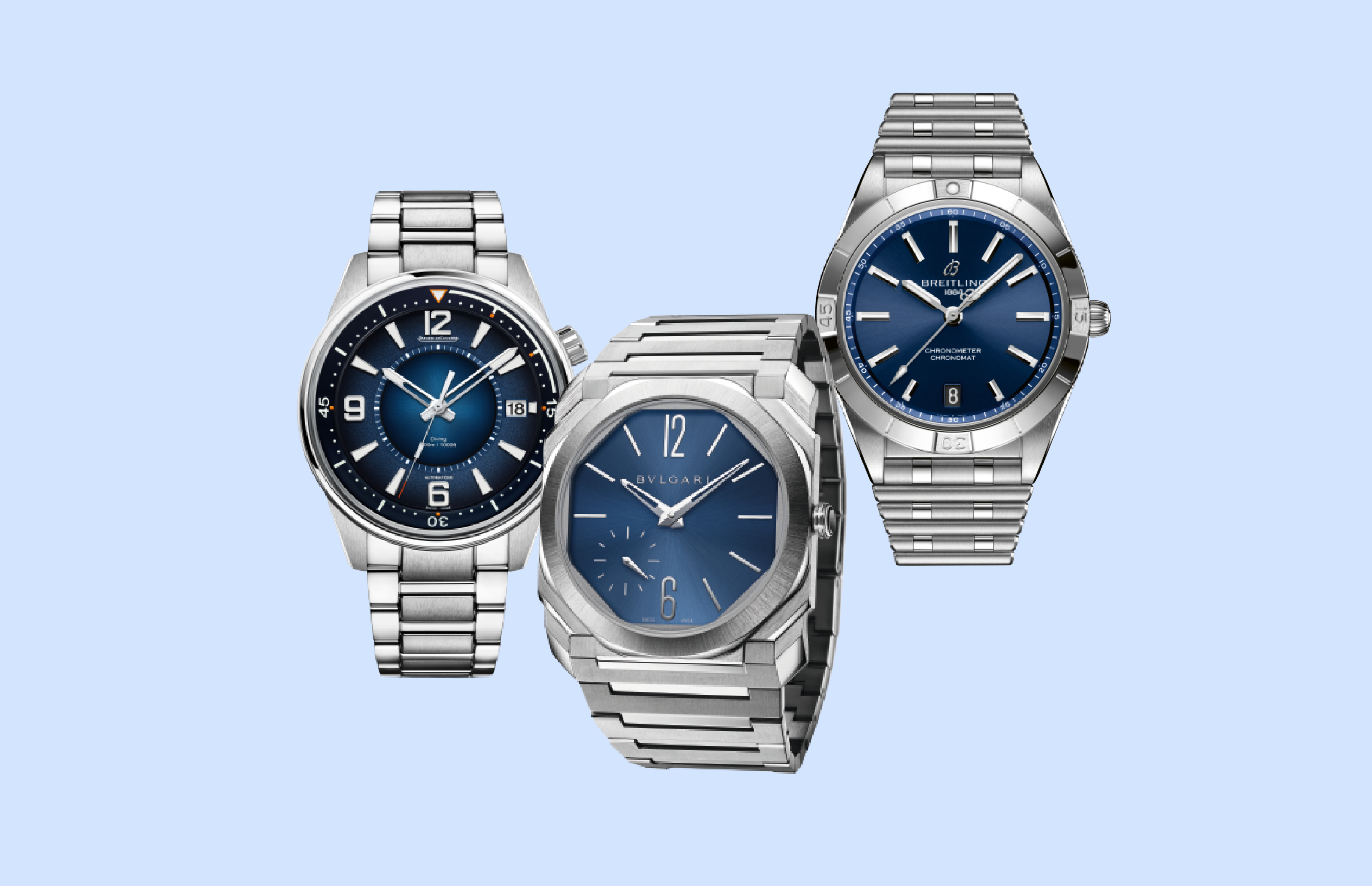 Часы Polaris Mariner Memovox, Jaeger-LeCoultre, Octo Roma, Bvlgari,&nbsp;Chronomat Automatic 36, Breitling