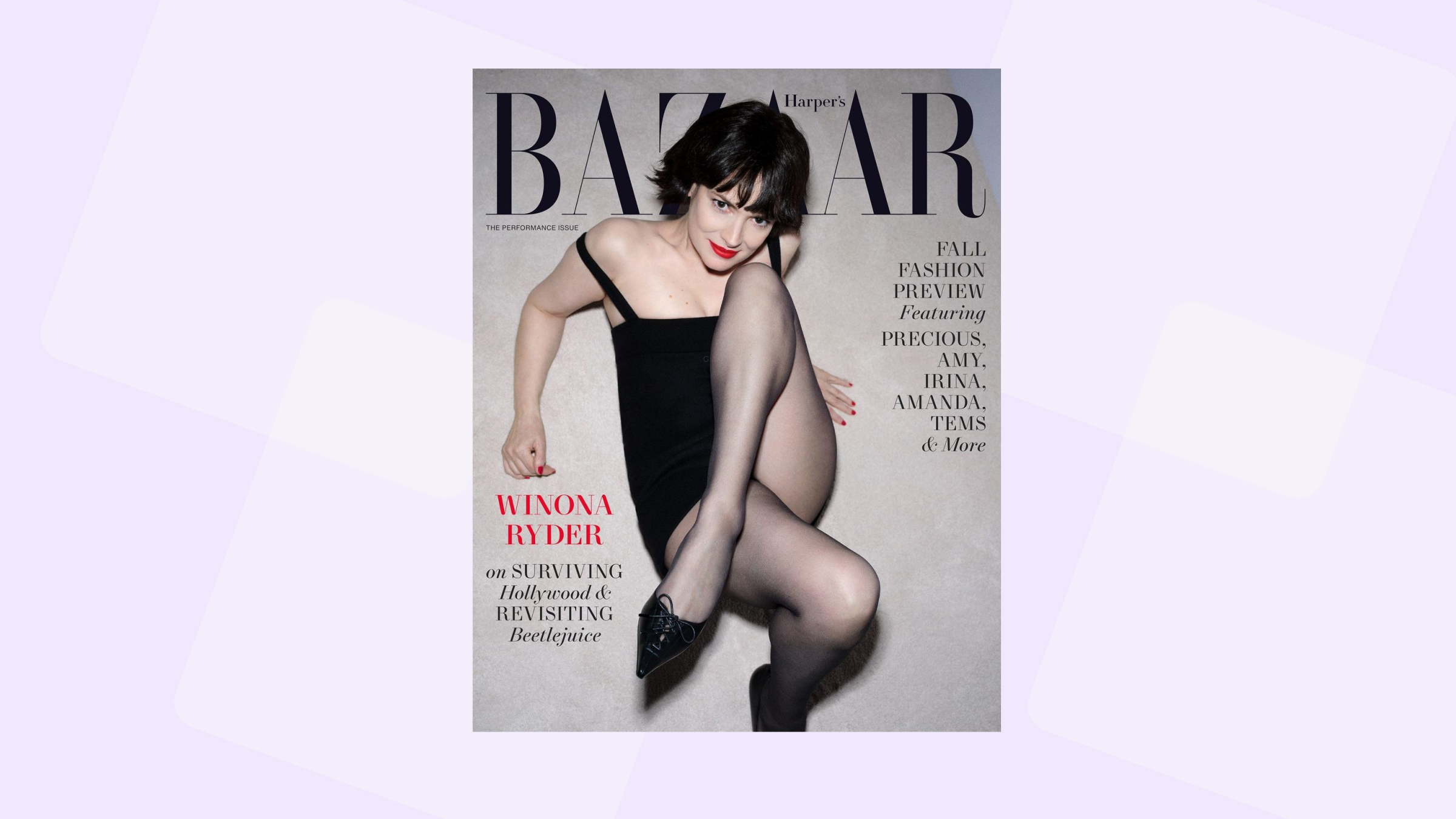 <p>Вайнона Райдер на обложке Harper&rsquo;s Bazaar</p>