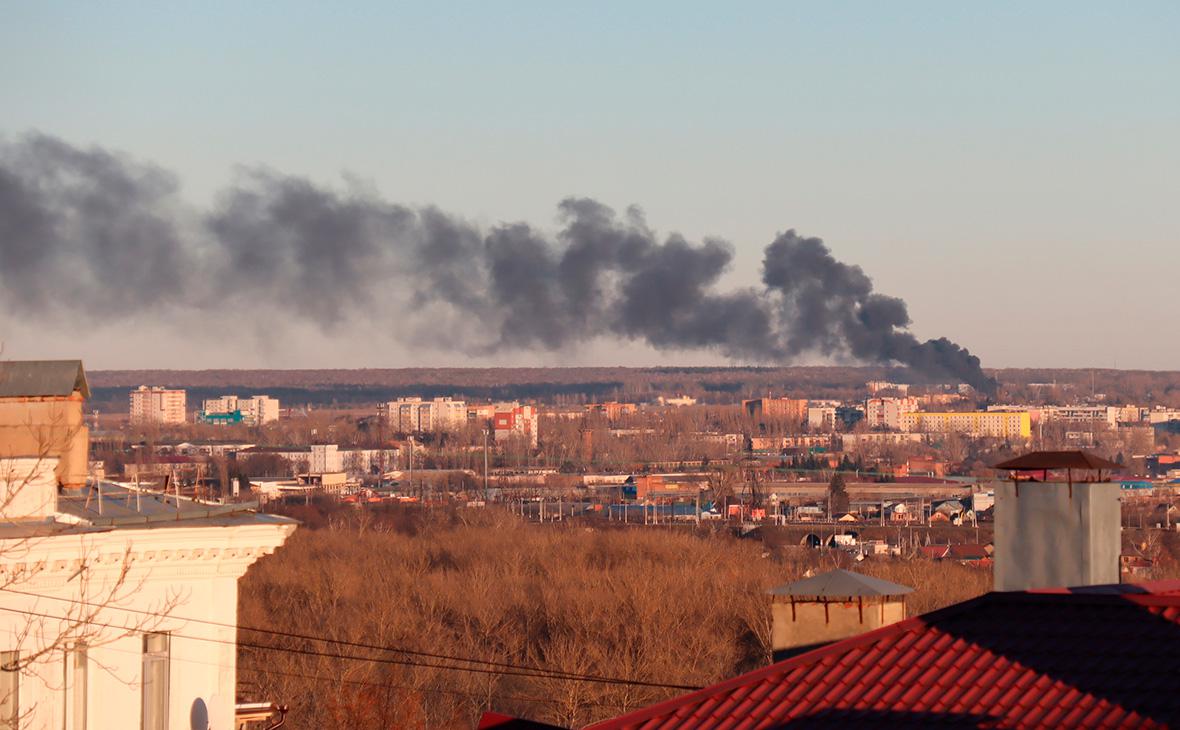 Пожар в районе аэродрома в Курске