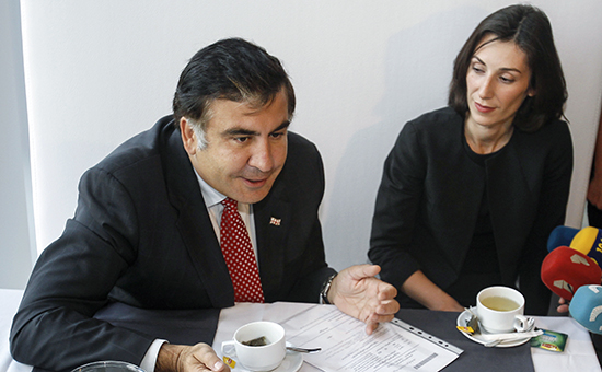 Губернатор Одесской области Михаил Саакашвили и Эка Згуладзе (слева направо)
