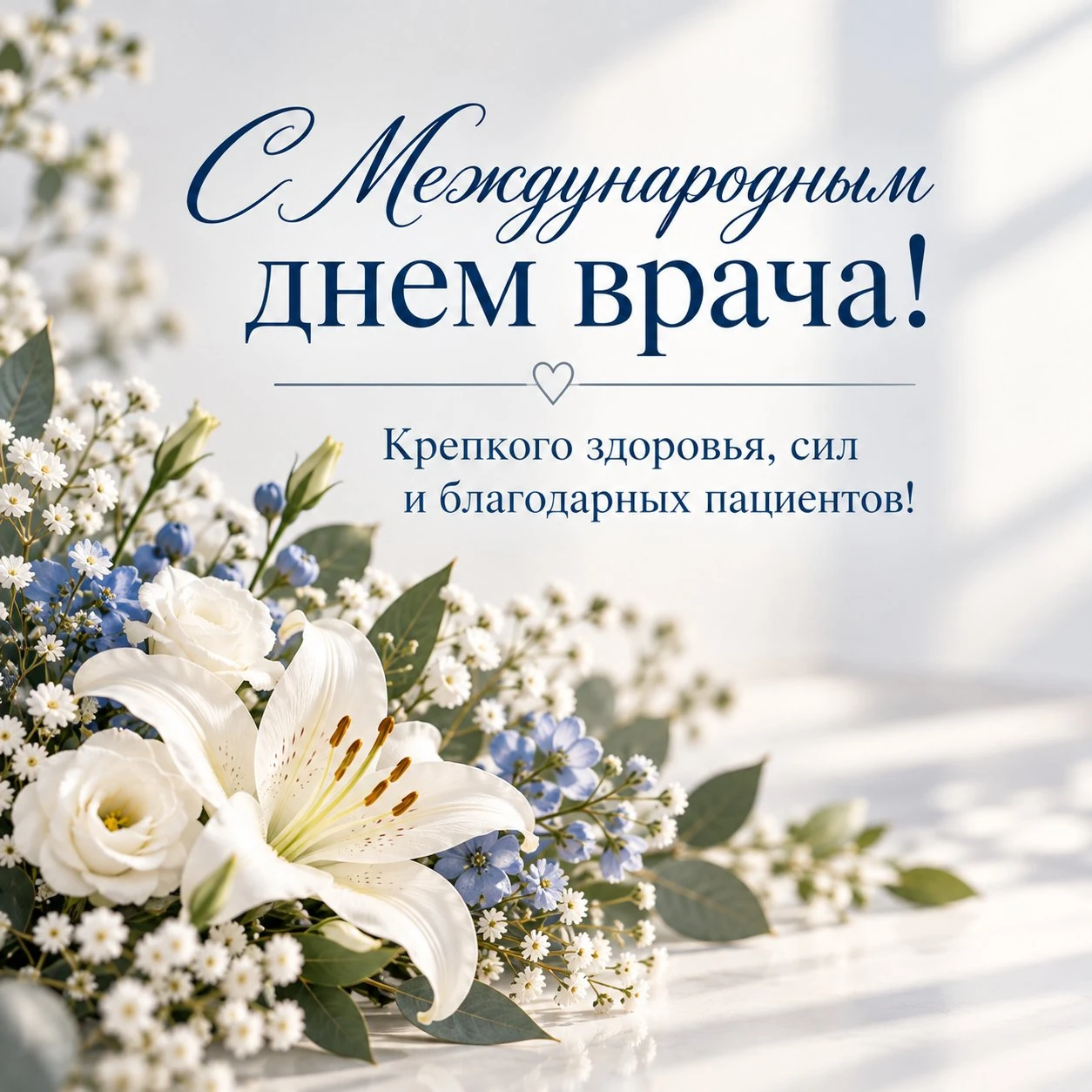 Красивая открытка к Международному дню врача с пожеланием благодарных пациентов