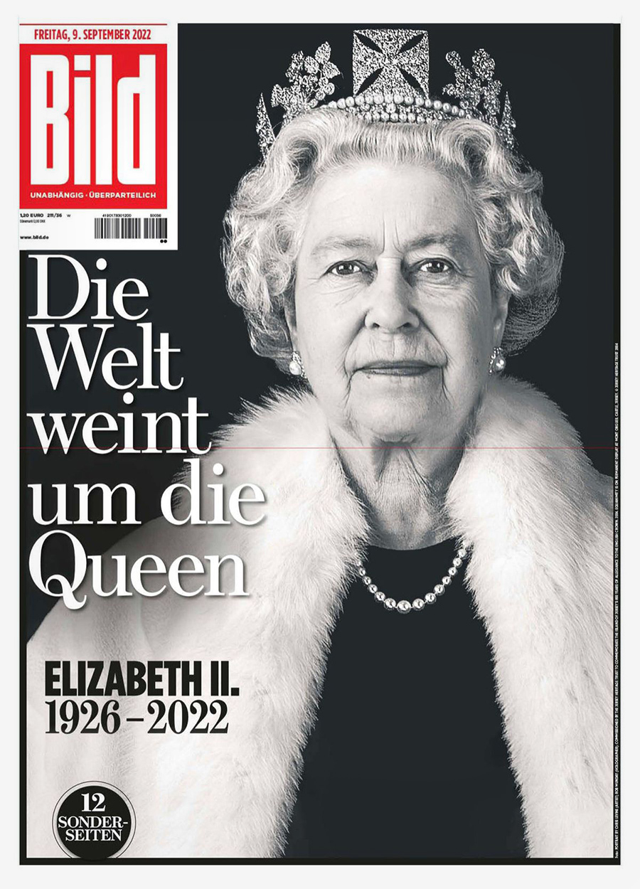 9 сентября Bild вынес на обложку фразу &laquo;Мир плачет по королеве&raquo;