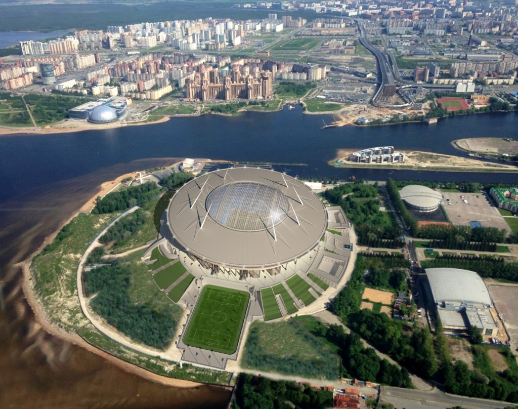 Рендер строящегося петербургского стадиона