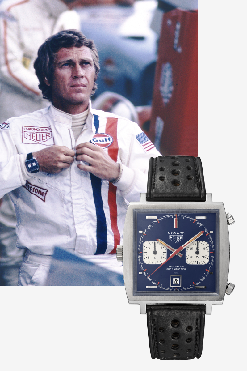 Стив Маккуин и часы Monaco Formula 1 Grand Prix 1971