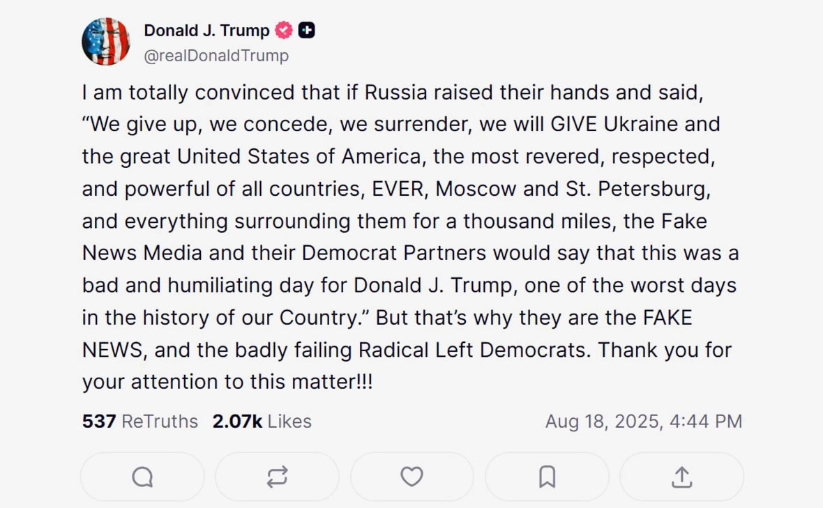 @realDonaldTrump / Truth Social