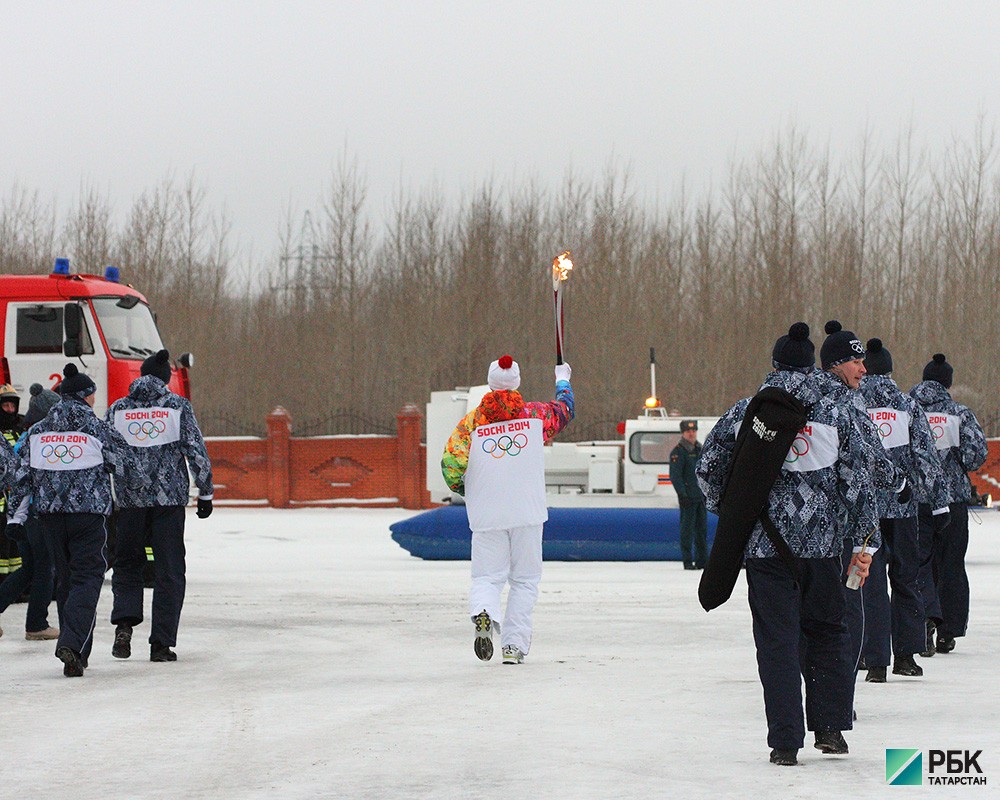 Прибытие олимпийского огня в Казань