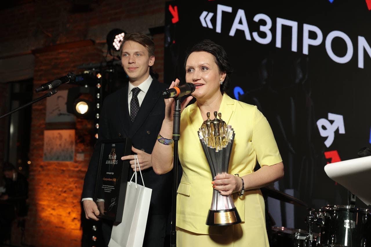 Ирина Корж на церемонии вручения статуэтки премии TeamAwards