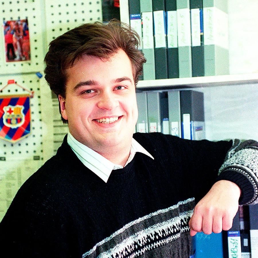 Василий Уткин в офисе НТВ, 1995 год