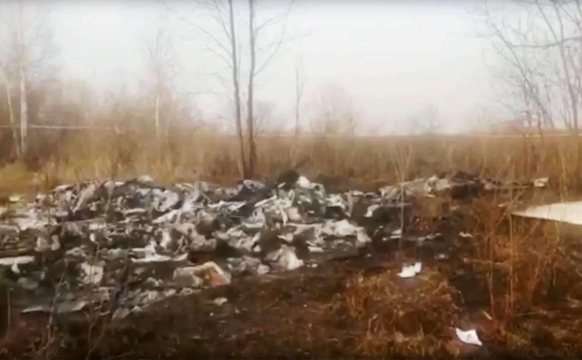Место крушения частного легкомоторного самолета типа Л-142 в районе села Калинка Хабаровского района