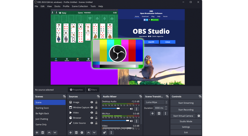 Интерфейс OBS Studio