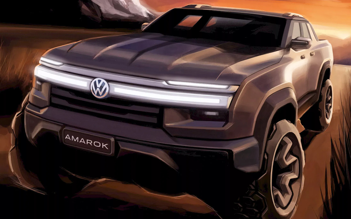 Тизер нового Volkswagen Amarok, представленный в 2025 году