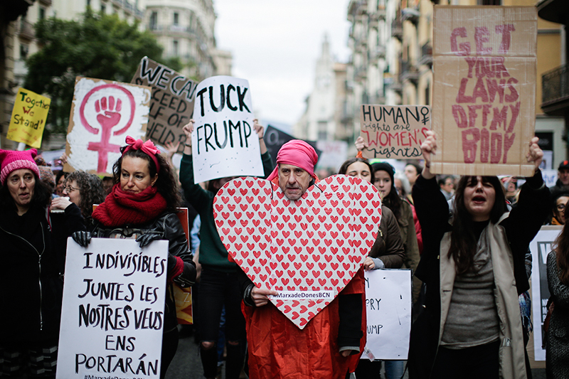 Женский марш в Барселоне, Испания