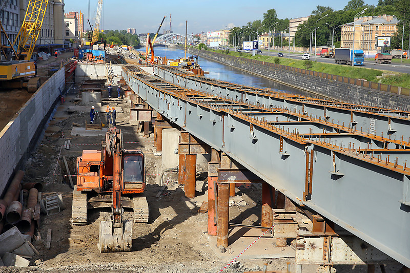 Санкт-Петербург. Работы на развязке Обводного канала