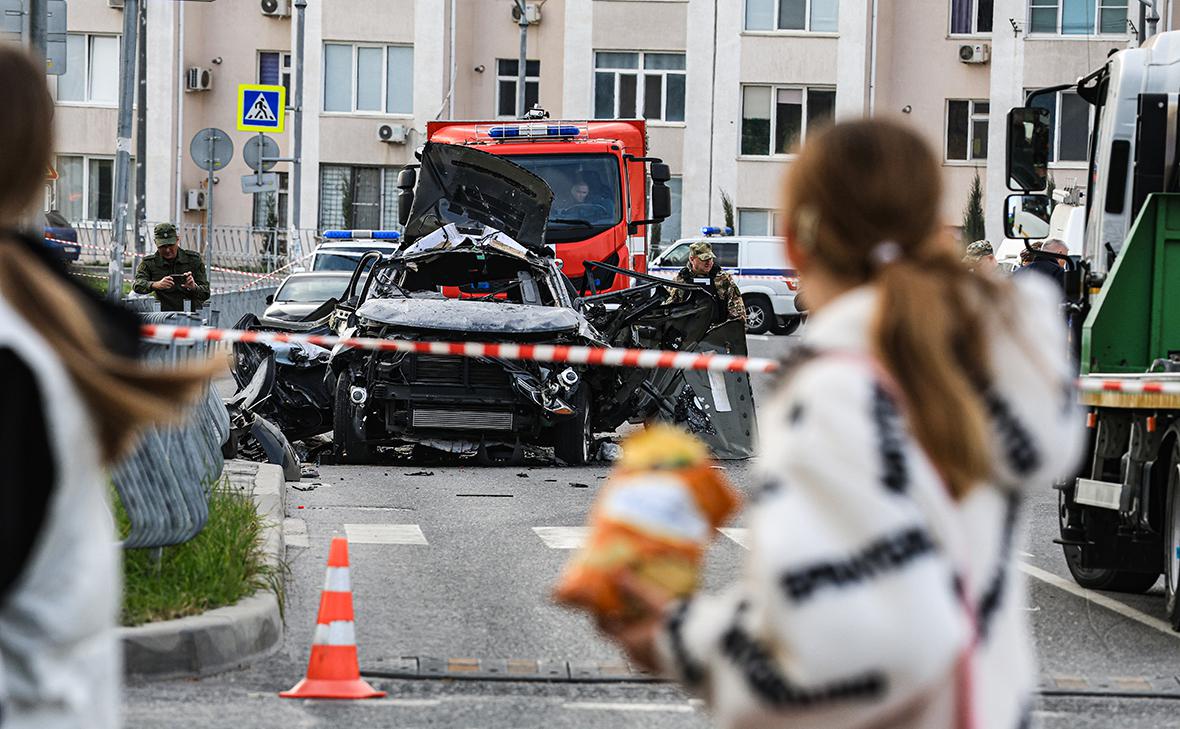 На месте взрыва автомобиля в Севастополе