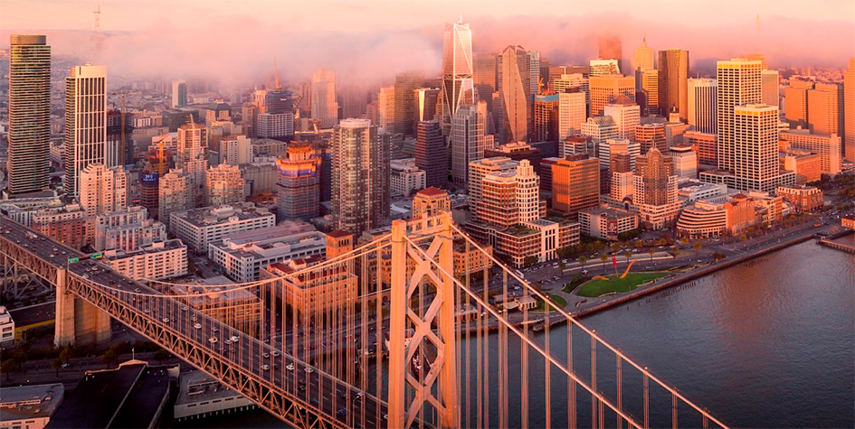 Визуализация&nbsp;скайлана Сан-Франциско с новым небоскребом