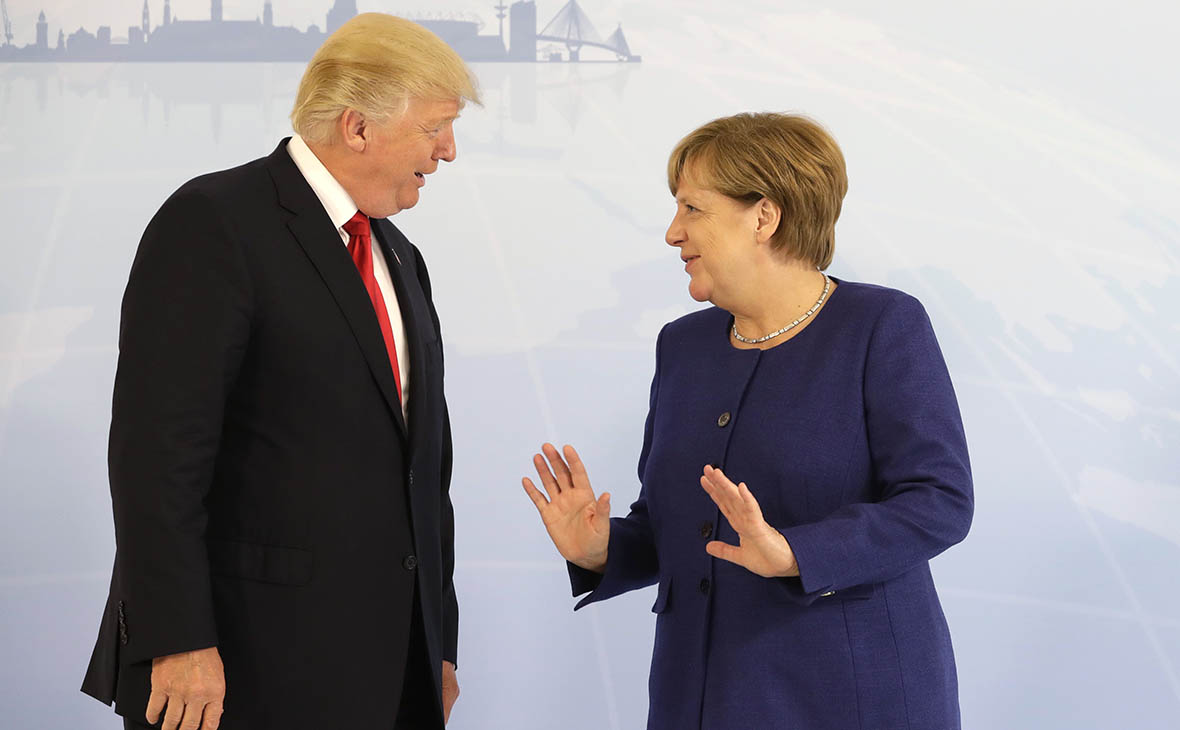 Дональд Трамп и Ангела Меркель



