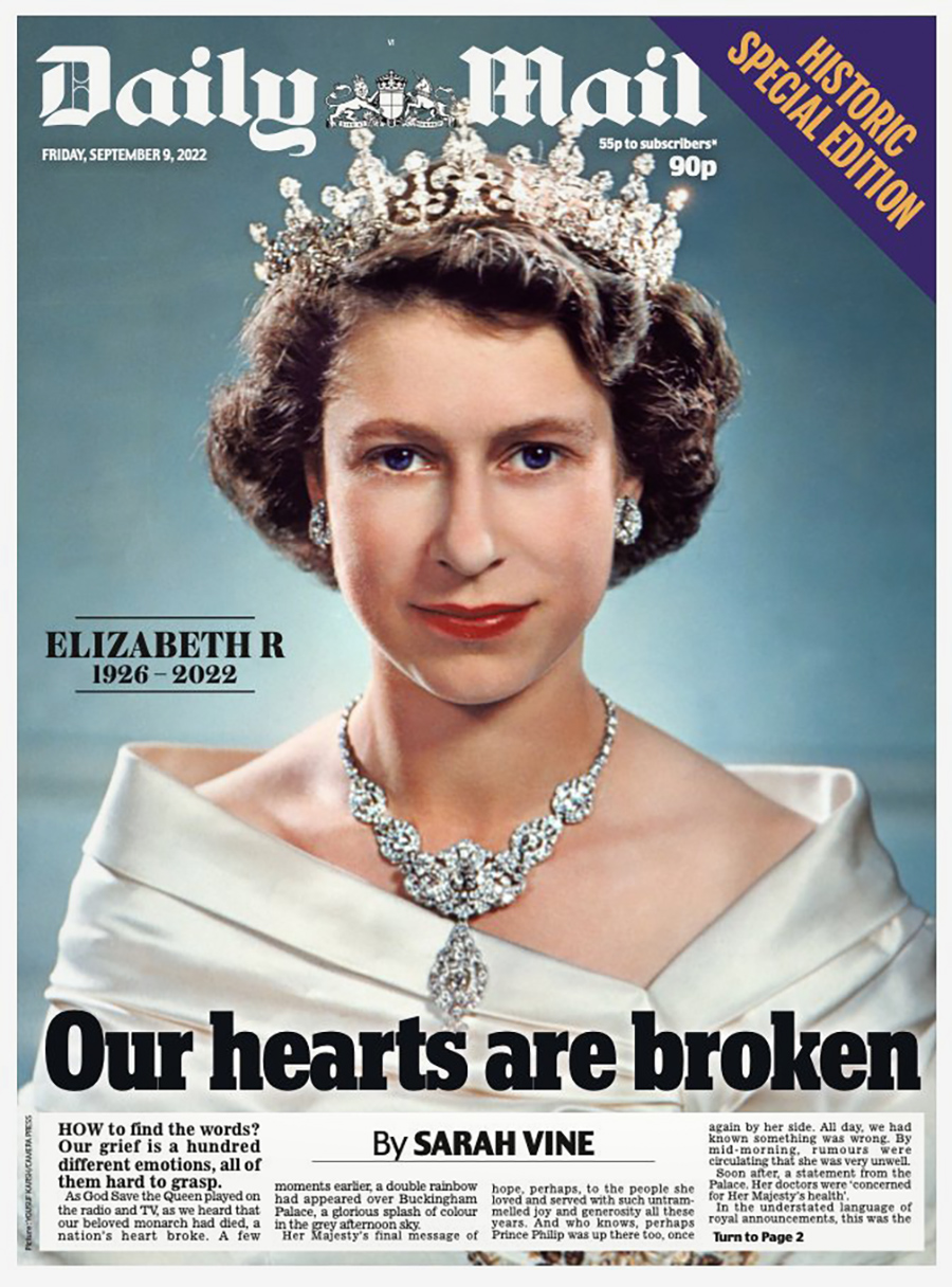9 сентября Daily Mail вышла с заголовком &laquo;Наши сердца разбиты&raquo;
