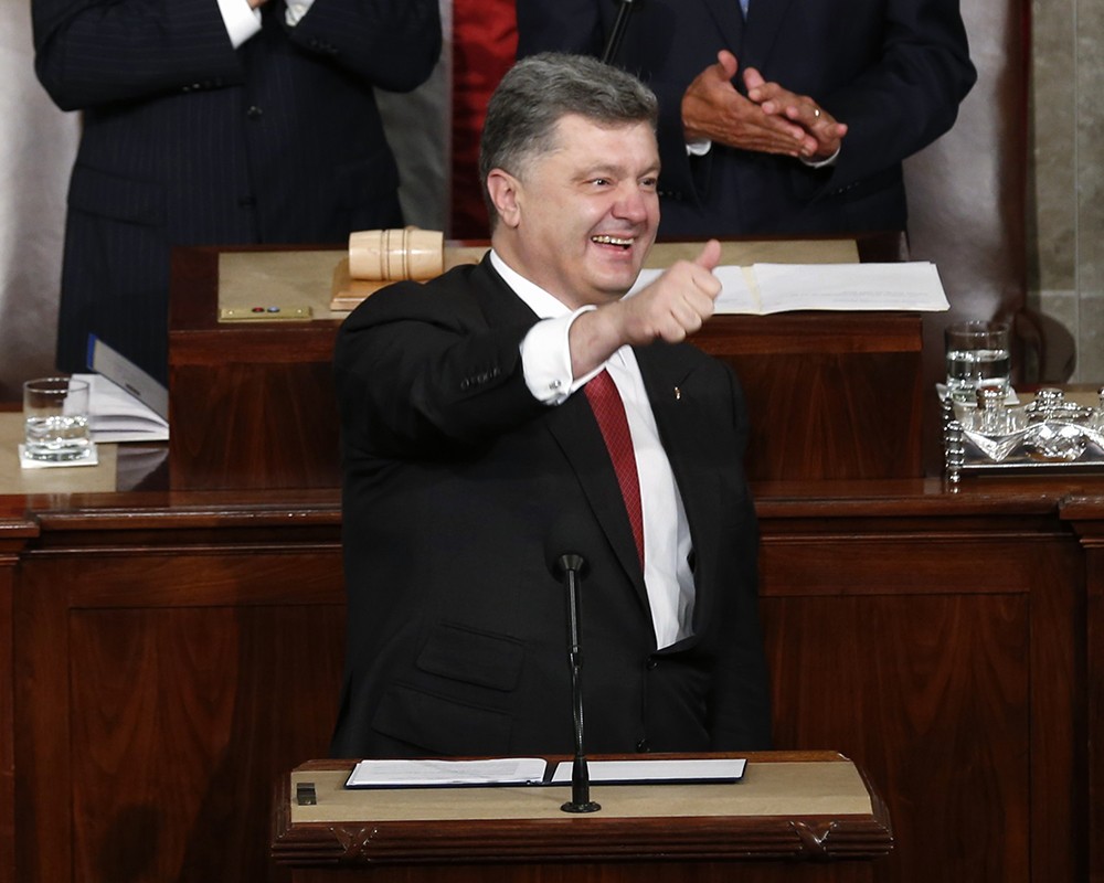 Президент Украины Петр Порошенко во время выступления в Конгрессе США.