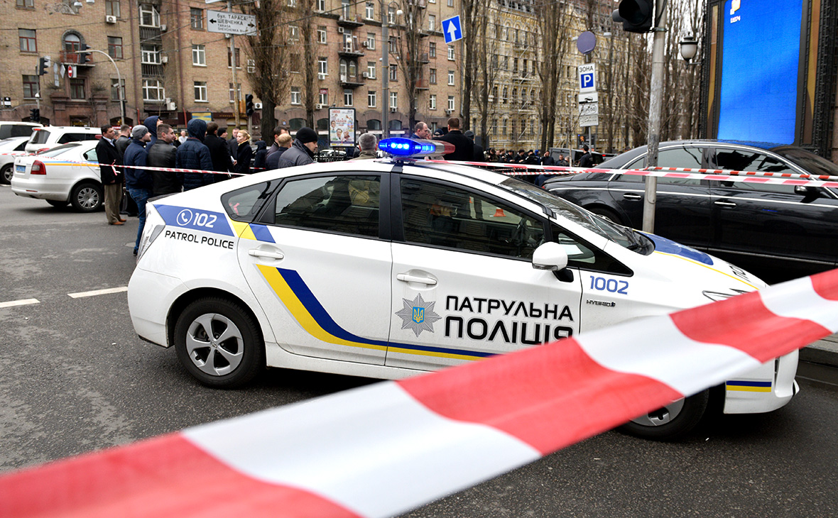Полиция на месте убийства Дениса Вороненкова. Киев, март 2017 года