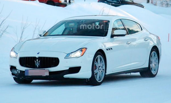 Рестайлинговая версия седана Maserati Quattroporte впервые замечена на тестах