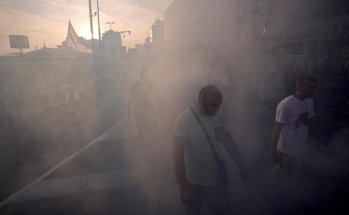 Шествие в защиту традиционных ценностей и против проведения в стране гей-парада, Белград, 28 августа 2022 года