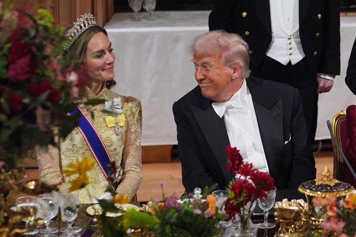 Дональд Трамп с Кейт Миддлтон на государственном банкетном вечере в Виндзорском замке