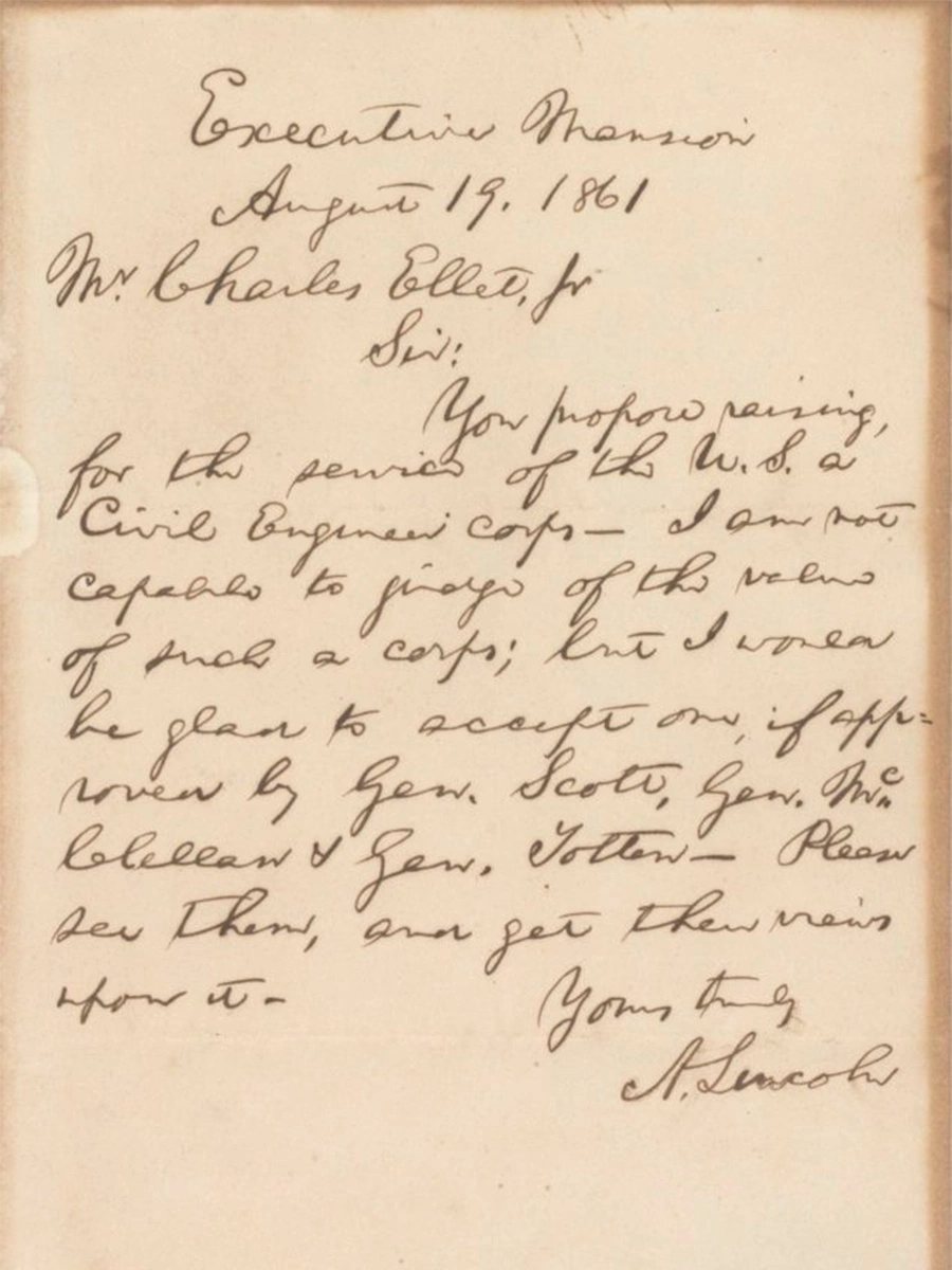 <p>Письмо Авраама Линкольна, датированное 19 августа 1861 года</p>