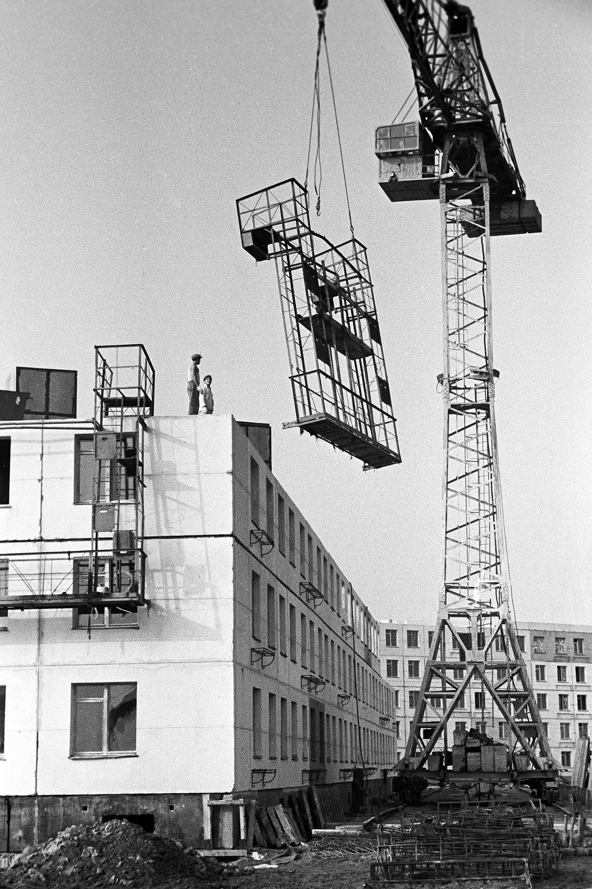 Строительство панельных домов, Москва, 1963