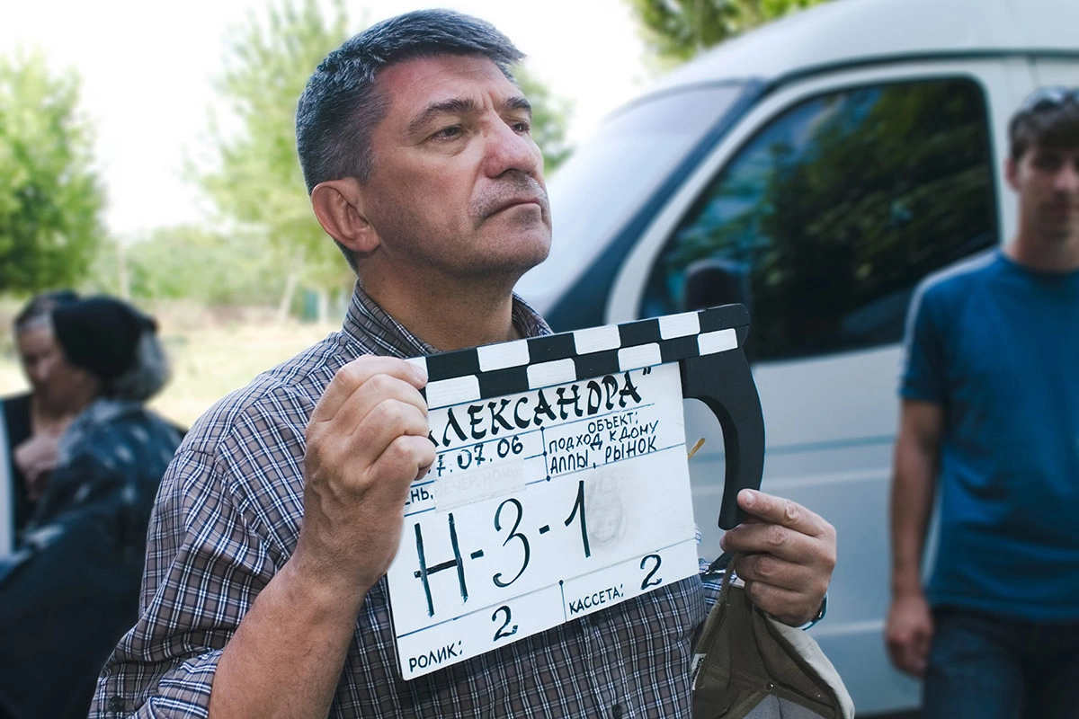 Александр Сокуров во время начала съемок фильма «Александра» в 2007 году 