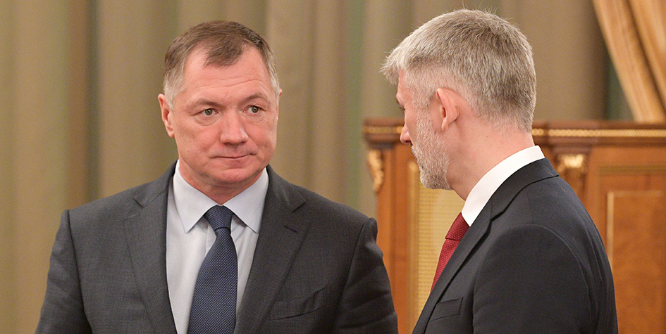 Вице-премьер РФ Марат Хуснуллин (слева)